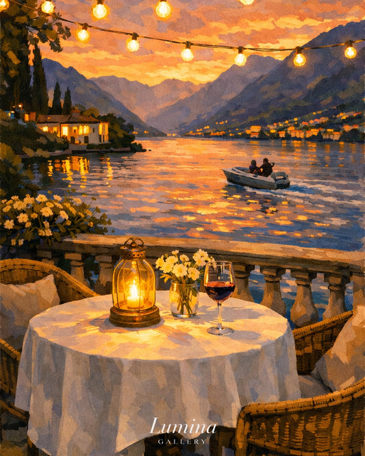 Sunset Table by the Lake