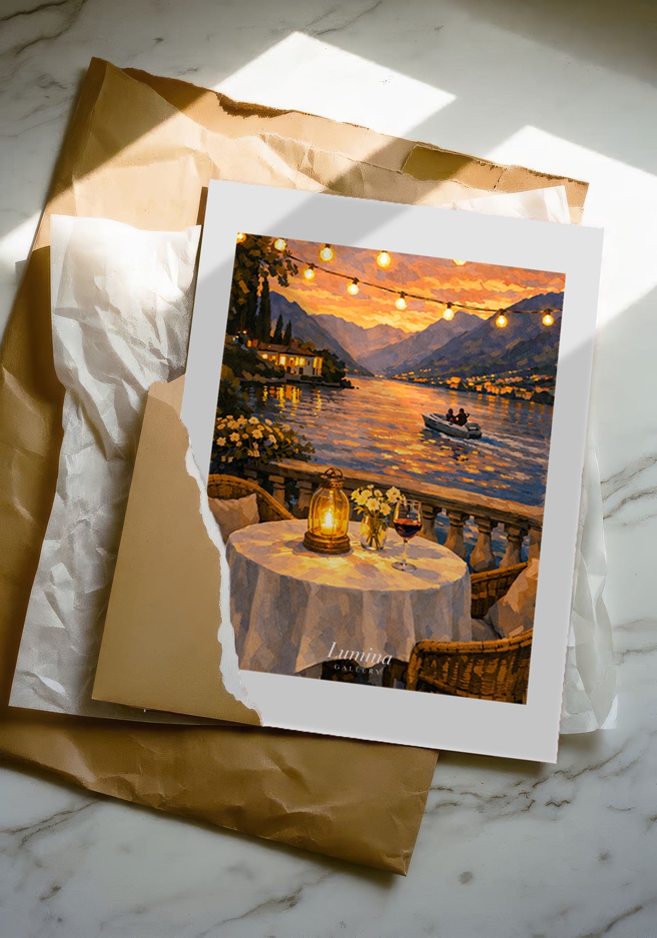 Sunset Table by the Lake