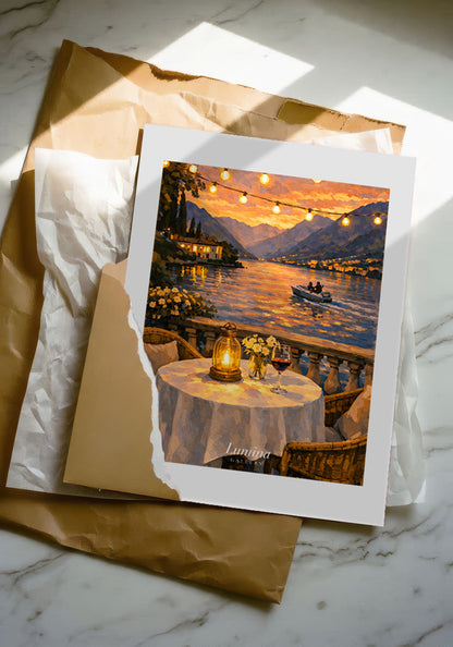 Sunset Table by the Lake