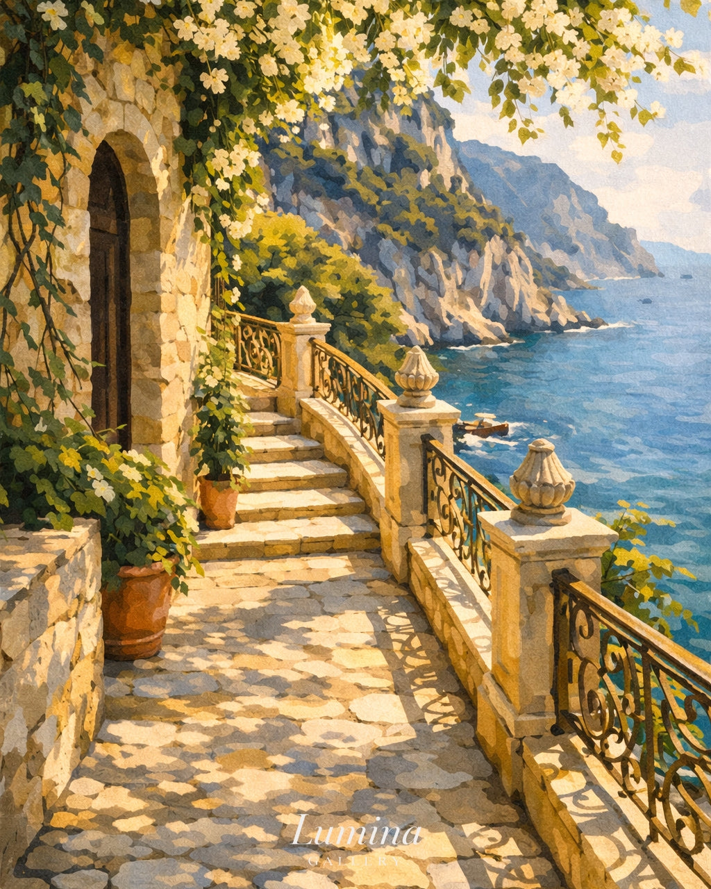 Sunlit Seaside Terrace